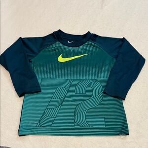 Nike Kids Rashguard - Teal and Navy